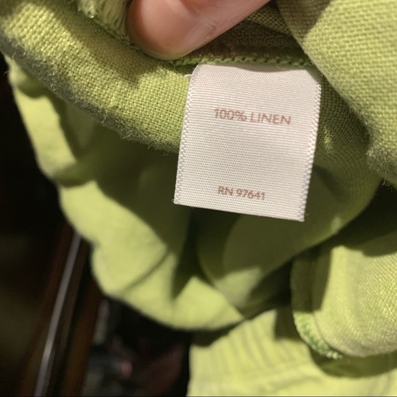 J Jill Light Green 100% linen Wide Crop Pants Side Pocket Size S petite - Picture 12 of 12